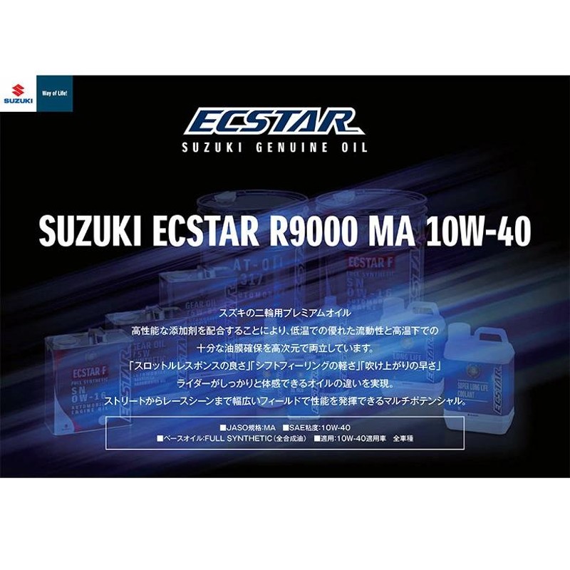 在庫有り 当日発送 SUZUKI スズキ純正 エクスター エンジンオイル R5000 MA2 1L 10W-40 4T 99000-21D10-010