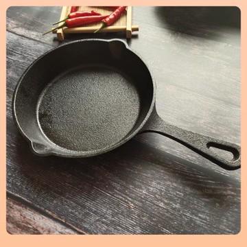 ✅鑄鐵平底鍋無涂層煎蛋不粘鍋烘焙模具生鐵烙餅多用鍋潑油燃氣