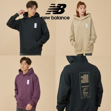 【New Balance】 NB 圖案連帽長袖上衣_男性_黑/紫/卡其色_MT43555BK/PLN/SOT