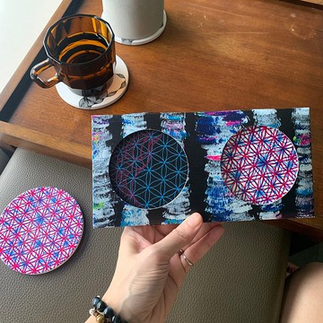 陶瓷藝術擺飾杯墊/生命之花