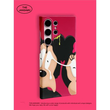 粘人米卡通適用三星S23ultra手機殼s24/s22/s21/note20ultra半包硬殼ZFlip5/4/3韓國涂層菲林個性創意潮流新