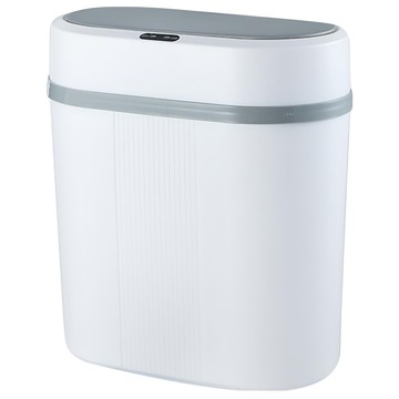 西格傢飾 日式和風靜音智能感應夾縫垃圾桶  白色  12L  尺寸27x15x30cm  285 x 148 x 300mm