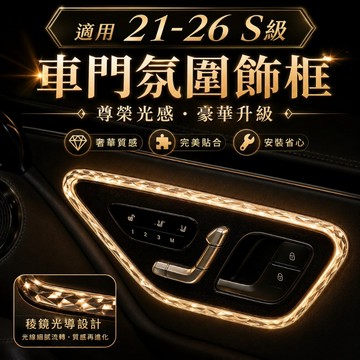 適用於賓士S-class 汽車門鎖裝飾水晶框 S400氛圍燈 奔馳s車門座椅調整面板 水晶飾框 車內燈 車改裝