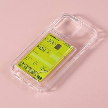 【韓國ARNO】單透明卡套手機殼  TPU Acrylic 無毒環保 耐衝擊 防刮處理  掛繩 /手機 /背帶 /手機殼/iphone /samsung