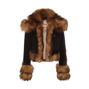 Dsquared2 - Brown Faux Fur Casual Jacket