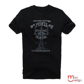 Minidesign-英式華麗燭台潮流設計短T 五色