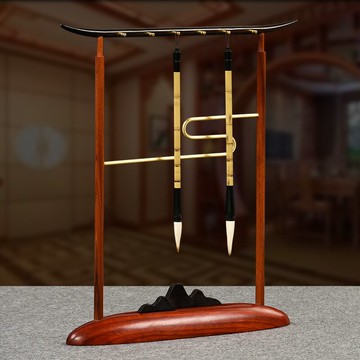 新中式創意毛筆架筆掛實木質毛筆架子筆擱擱筆臺文房四寶書法用品