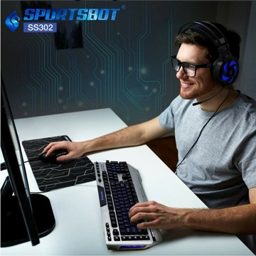 福利品美國SportsBot SS302 LED競技鍵盤滑鼠耳機滑鼠墊電競遊戲 單獨銷售