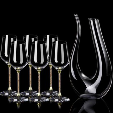 歐式玻璃紅水晶玻璃酒杯鉆石葡萄酒杯水晶紅酒杯家用酒具套裝