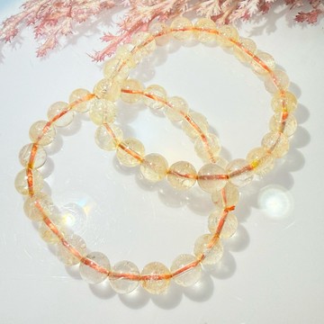 💕 𝓒. 𝓣 晶寶💕黃水晶 阿賽 水晶 手串 招財  8.6mm 左右