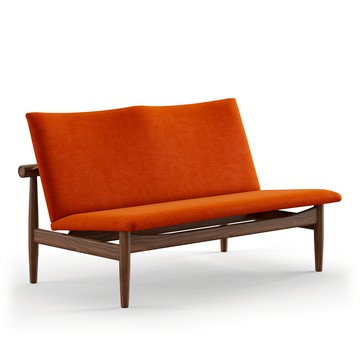 Japan Sofa 雙人座沙發（赤橙 / 胡桃木）