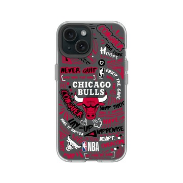 iPhone 15 Clear 透明 - NBA - 塗鴉系列-芝加哥公牛 Chicago Bulls - Graffiti