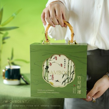 工廠定制國風香薰蠟燭禮盒室內竹子香薰擺件中秋節高級感香氛禮物 d7196