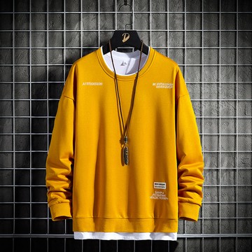 假兩件式電繡設計大學T長袖上衣 / 男女皆可穿 / M-3XL【QTJBYRL8408】