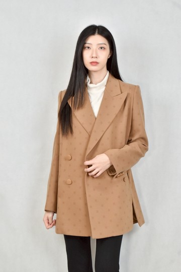 (S) fendi棕色排釦西裝外套