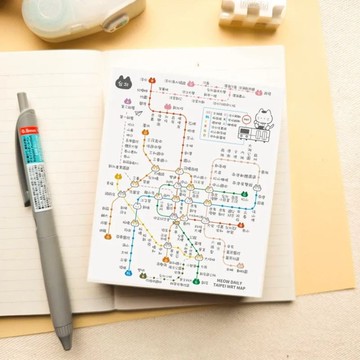 【貓貓手帳奶霜印章】台北一日遊大眾運輸地圖 LCJ-09