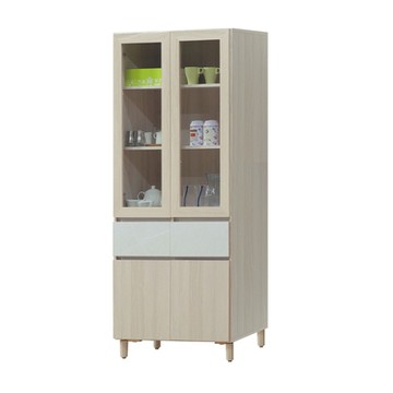 文創集 馬蘭雙色2.7尺四門二抽書櫃/收納櫃-81x40x190cm免組