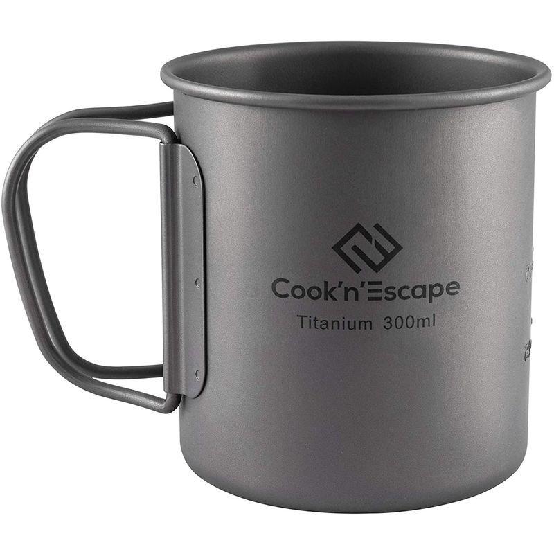 COOK N ESCAPE チタン マグカップ 300ml 375ml 450ml 600ml シングルマグ ダブルマグ 蓋付き アウトドア