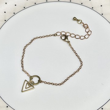 老林雜貨 | 鏤空黃銅三角手鍊