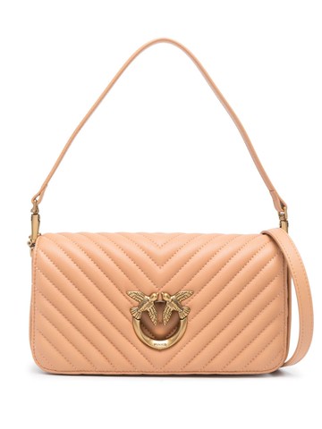 PINKO - Love Click quilted crossbody bag - women - Sheepskin - One Size - Brown