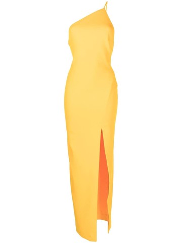Solace London - asymmetric-design sleeveless dress - women - Polyester/Elastane - 6 - Yellow