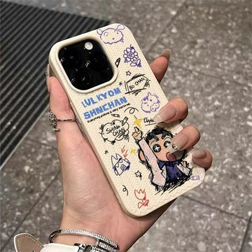 ✨限時特惠✨卡通塗鴉小新iPhone17 16 手機殼 xr 11 12 13 14 15 pro max 軟殼 保護殼