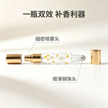 臺灣出🔥外出攜帶香水小樣瓶分裝旅行雙頭兩用香水分裝瓶滾珠瓶細霧噴霧瓶