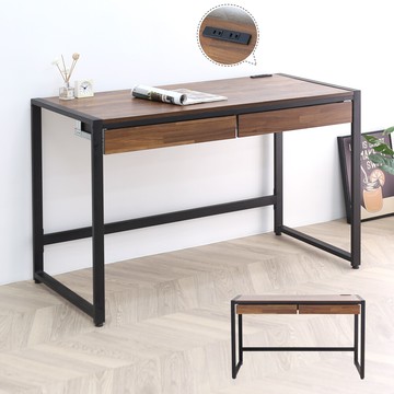 工作桌 電腦桌 附插座 辦公桌 書桌 電腦桌 工業風電腦桌(l) 128公分 mit台灣製宅貨