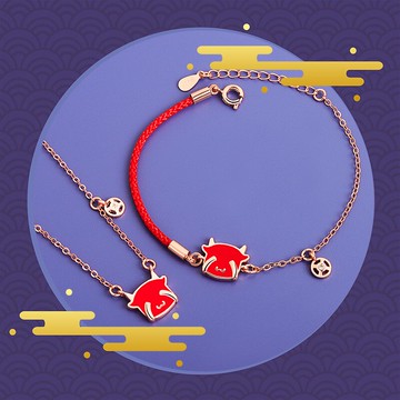 2021年萌牛年感溫變色手鏈女編織手繩生肖本命年紅繩手鏈閨蜜禮物