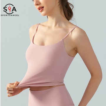 【Sportsangel】（固定襯墊）運動內衣細肩帶瑜伽背心顯瘦U型美背健身房健身外穿Bra