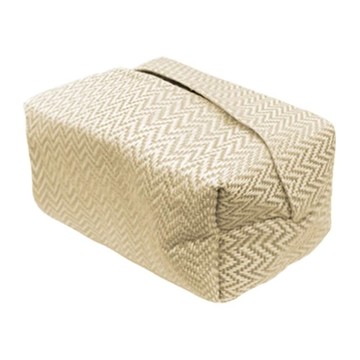 棉麻紙巾套 - 質感厚實 走線細密  16.5 x 10 x 9.5cm  02 箭頭紋麻