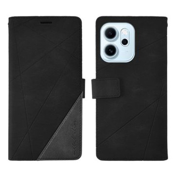 Metal-Slim OPPO Reno 14/14F 5G 幾何造型膚感雙料撞色磁吸皮套