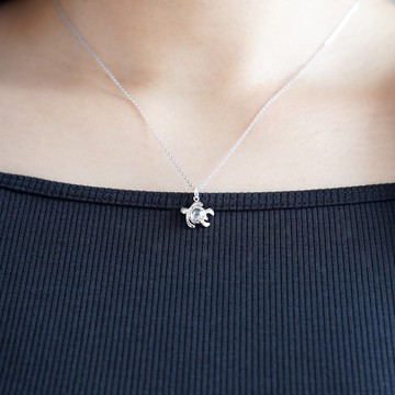 帶來幸福的海上守護神 Honu 海龜項鍊 銀色 / 台灣本島免運