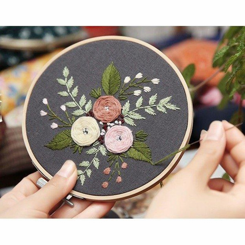 刺繍キット クロスステッチ 花 立体 パンジー フランス刺しゅう