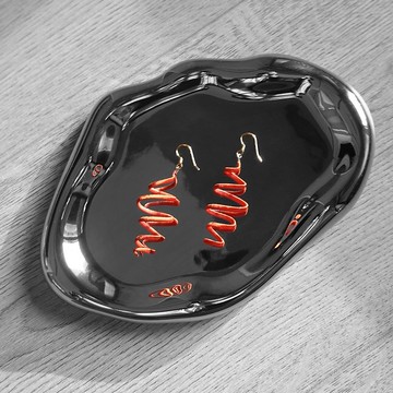 耳邊書畫 纏花耳飾 暢思 橘紅