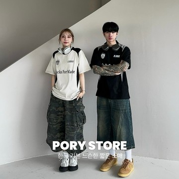 【PORY STORE】實拍 韓國 Blacks For Made 2色 拼接 賽車短T 短袖 上衣 男生短袖 男女皆可