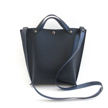 輕巧攜帶・牛革・2WAY肩背包・深海軍藍・髮絲紋加工・0156