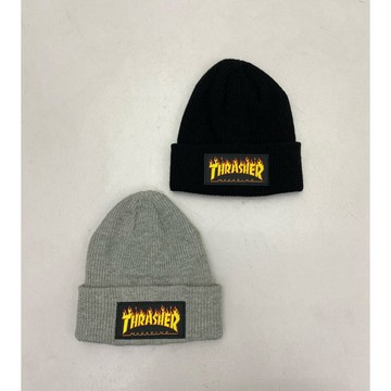 ☆LimeLight☆ THRASHER 火焰 BOX 貼布 針織 毛帽 黑色 灰色