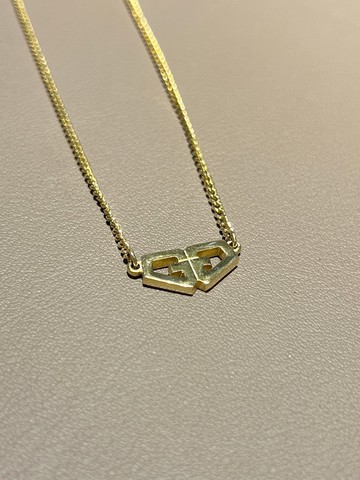 Givenchy GG心形吊墜金色頸鏈項鏈 有首飾盒 日本中古二手vintage