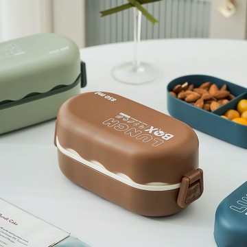 【臺灣出貨】便當盒  飯盒 餐盒 雙層便當盒 帶蓋飯盒 分隔便當盒 微波爐加熱飯盒 大容量飯盒 密封飯盒 北歐風便當盒