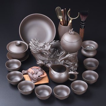 懶人茶具套裝家用紫砂自動茶壺茶杯沖茶器辦公室整套祥龍自動茶具