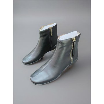 Easy Spirit真皮低跟方頭平底短筒靴子百搭裸靴秋冬外貿大碼女鞋