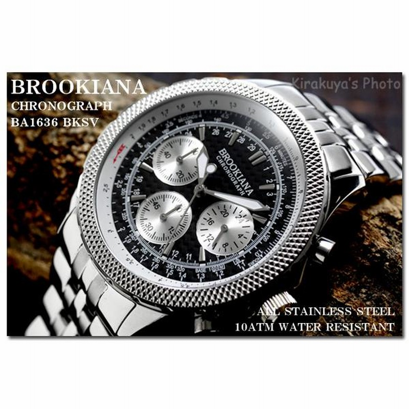 売り切れました】BROOKIANAブルッキア−ナBA1636BKSVクロノグラフ  