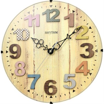 RHYTHM 麗聲鐘(CMG117) 靜音式圓形木紋掛鐘/30cm｜樂天全館特惠中★指定刷卡回饋10%