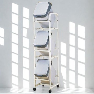 愛樂美 直立式手壓分類垃圾桶架(分類桶架) 廚房垃圾桶