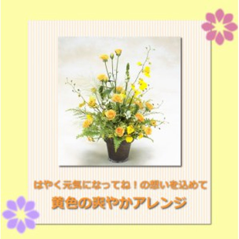 お見舞い 花 黄色の爽やかアレンジ 誕生日 花 女性 通販 Lineポイント最大1 0 Get Lineショッピング
