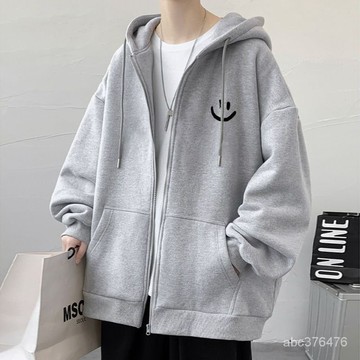 免運 秋冬季 拉鏈衛衣男 加絨加厚 連帽開衫 情侶款 oversize 衛衣外套 學生 帽T