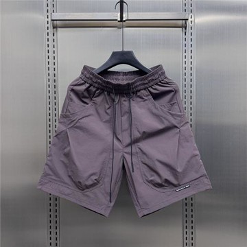 夏季新款美式工裝軍綠色短褲男潮流大口袋設計薄款冰絲運動五分褲