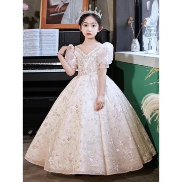 兒童禮服公主裙女童高端生日花童婚禮小女孩主持人鋼琴演奏演出服