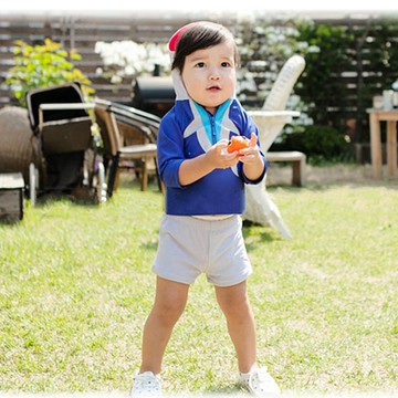 Biki比基尼.妮，S-2XL帥鯊五分袖二件式泳衣兒童泳衣泳裝-二件組(兒童)